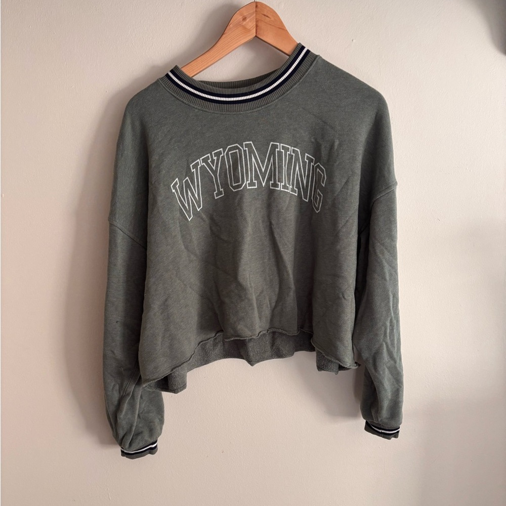 American Eagle Outfitters Striped Collar Sweatshirt